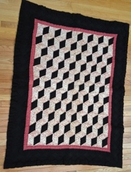 Tumbling Blocks Quilt (49x64")