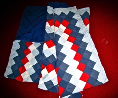 Red & Blue Patch Beach Quilt